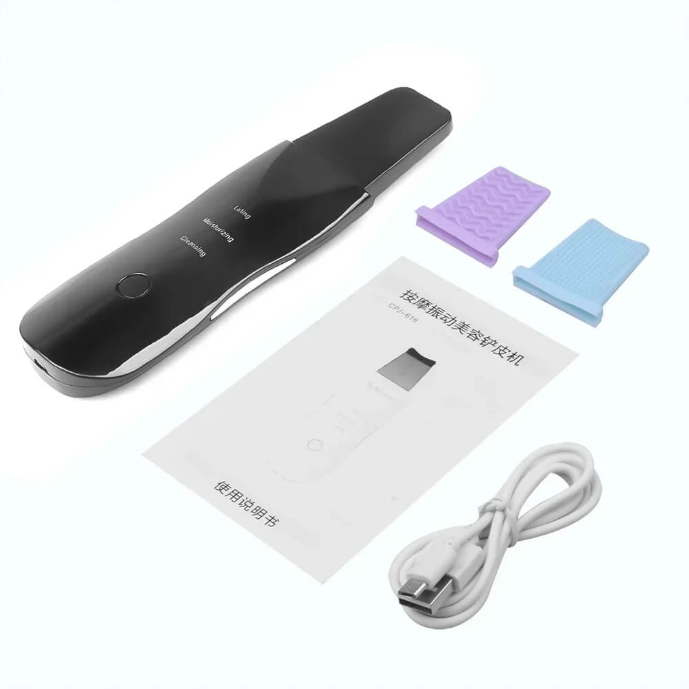 Deep Vibrate Skin Scrubber Facial Cleaner Shovel Spatula Not Ultrasonic Face Scrubberpeeling Blackhead Remover Facial Ma Ssager