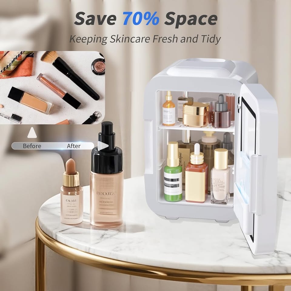 Elegance Makeup Fridge with LED Mirror